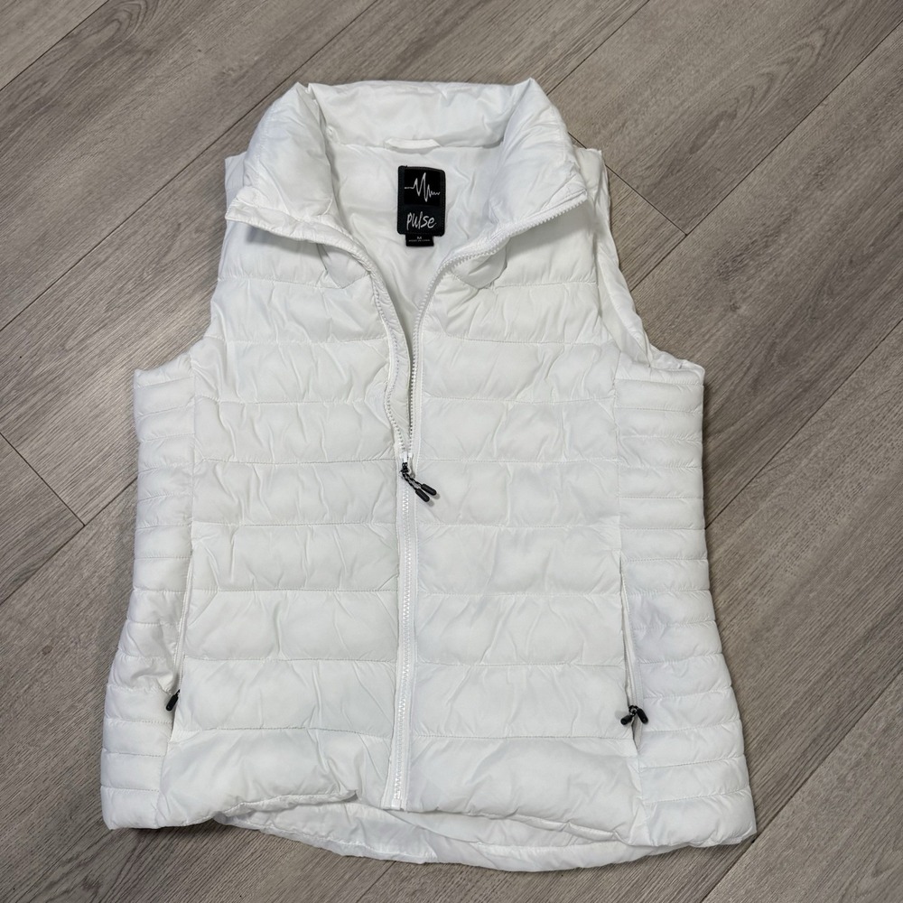 Pulse Women's Puffer White Vest Size Medium